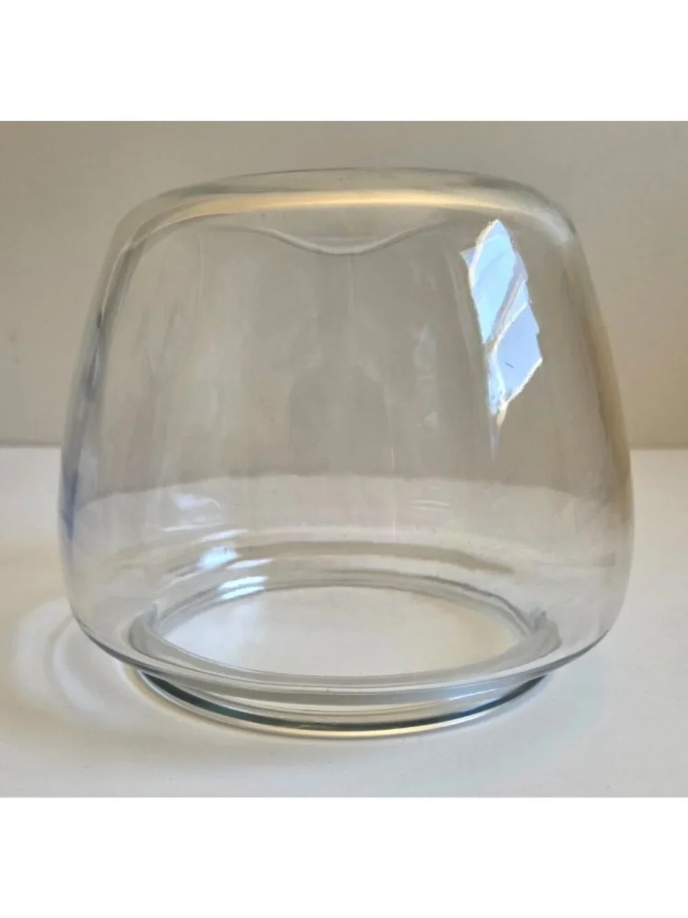 Vintage Clear Glass Lantern Globe Shade With Kick-Up Replacement Restoration